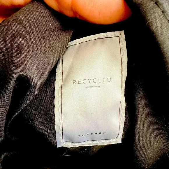 NWOT Top Shop Large Satin PU String Shoulder Tote Bag In Black - Picture 13 of 13